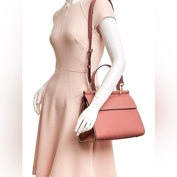 Michael Kors Rose Pink Jasmine Satchel Bag Purse - Picture 3 of 12